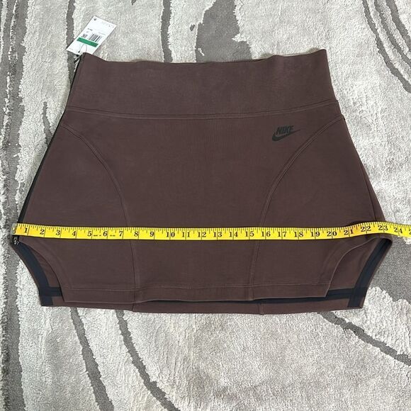 Nike Sportswear Tech Fleece High-Waisted Brown Mini Skirt - Picture 10 of 13